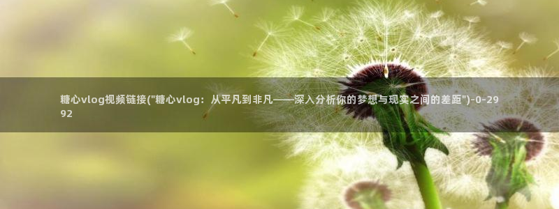 糖心vlog总部:糖心vlog视频链接(